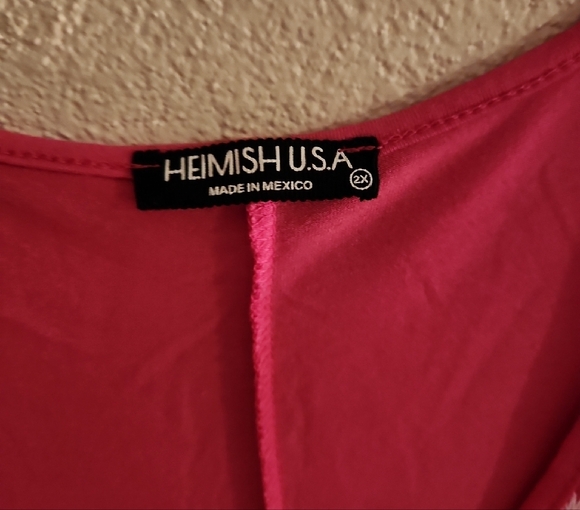 Heimish USA Pink Embroidered Tunic Top Women's Size 2X - Picture 3 of 5
